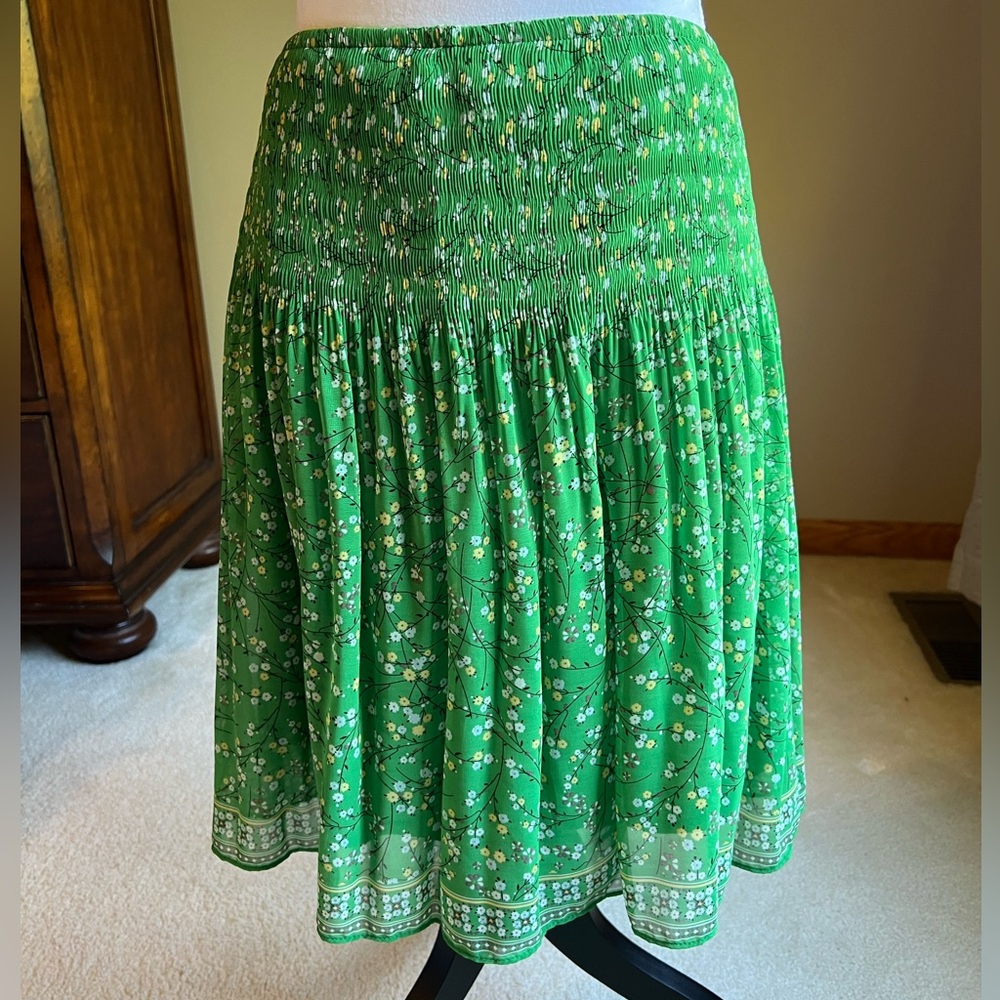 Max Studio Green Floral Mini Skirt